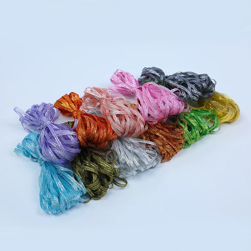 Colorful Glitter Silk Ribbon
