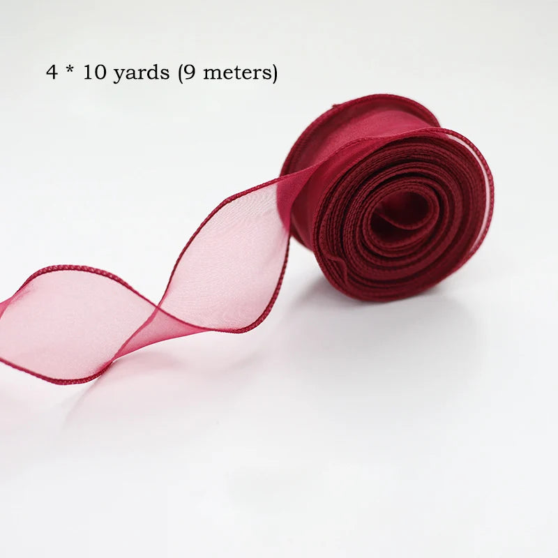 Colorful 10 Yard Roll Organza Ribbon