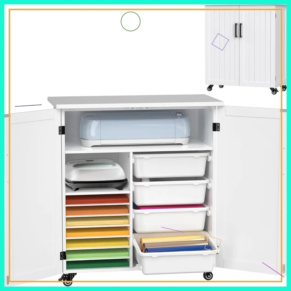 Craft Storage Cart with Drawers & Wheels