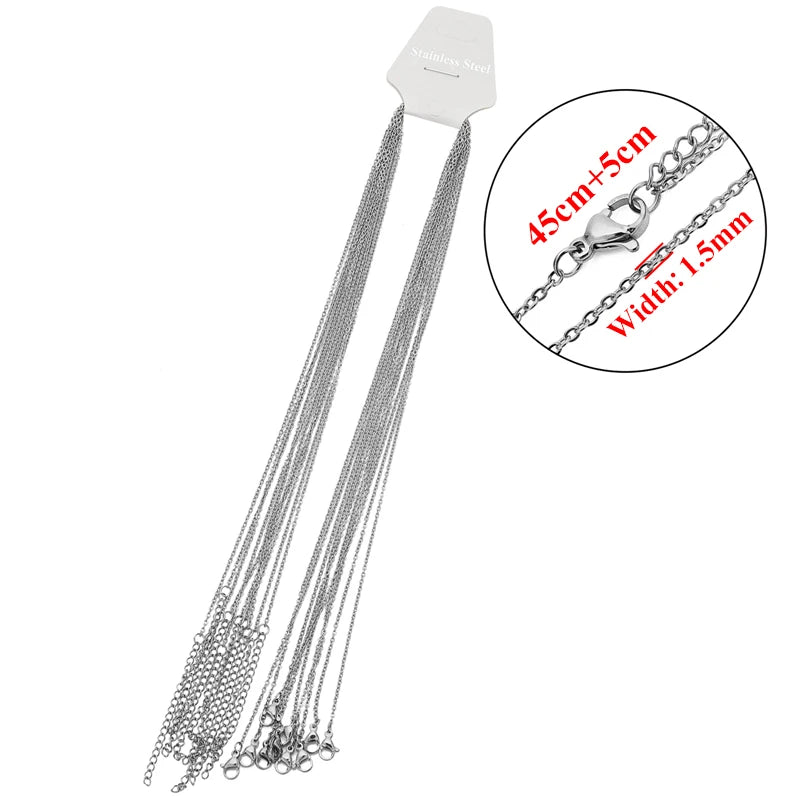 10pcs Cable Link Chains with Lobster claw clasp