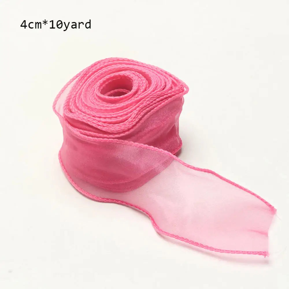 Colorful 10 Yard Roll Organza Ribbon