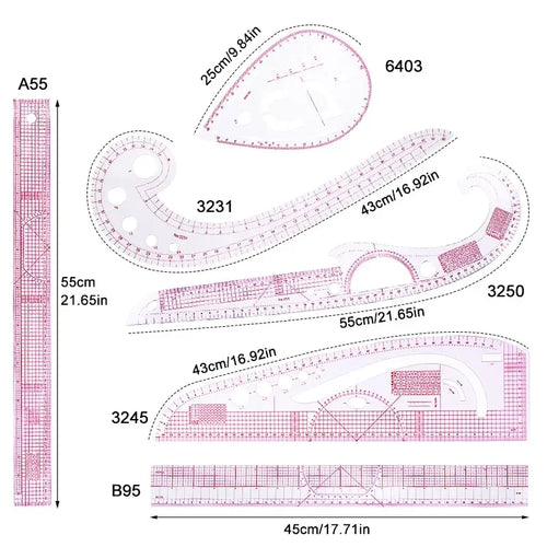 6-Piece Curve Ruler Set