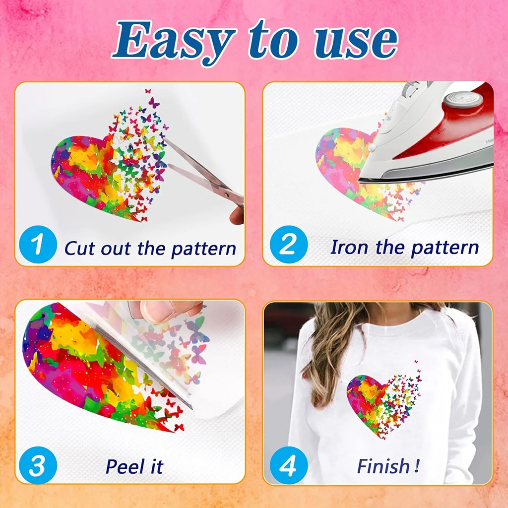 Colorful Butterfly Themed Iron-On Decals