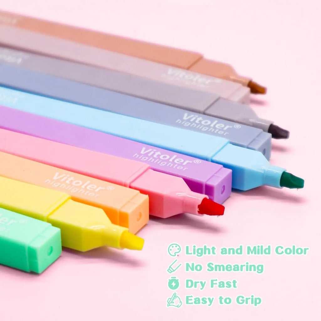 10Pcs Chisel Tip Pastel Highlighters
