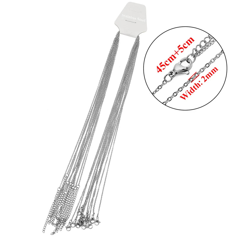 10pcs Cable Link Chains with Lobster claw clasp