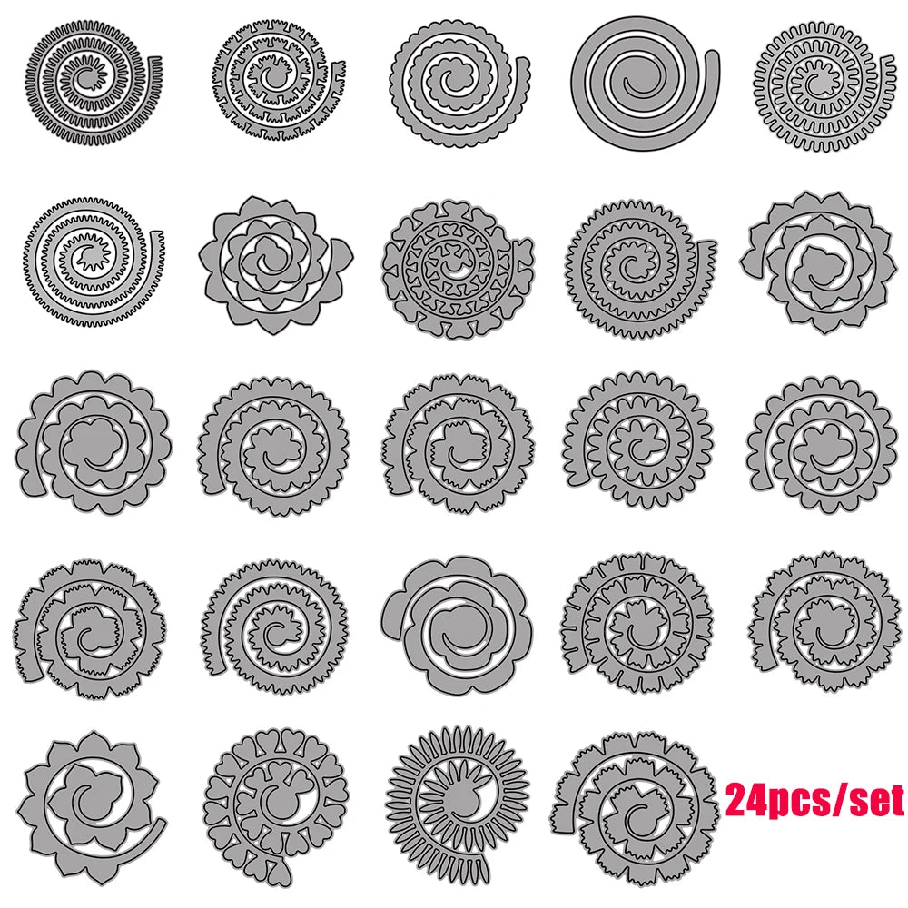 3D Spiral Flower Cutting Dies