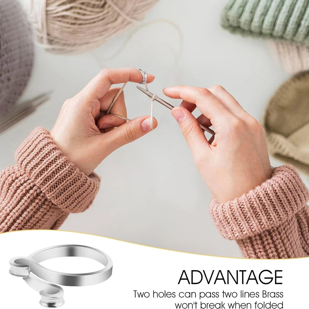 2pcs Adjustable Knitting Crochet Loop Ring