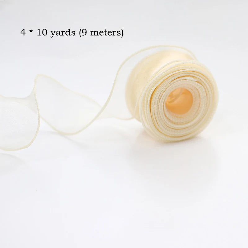 Colorful 10 Yard Roll Organza Ribbon