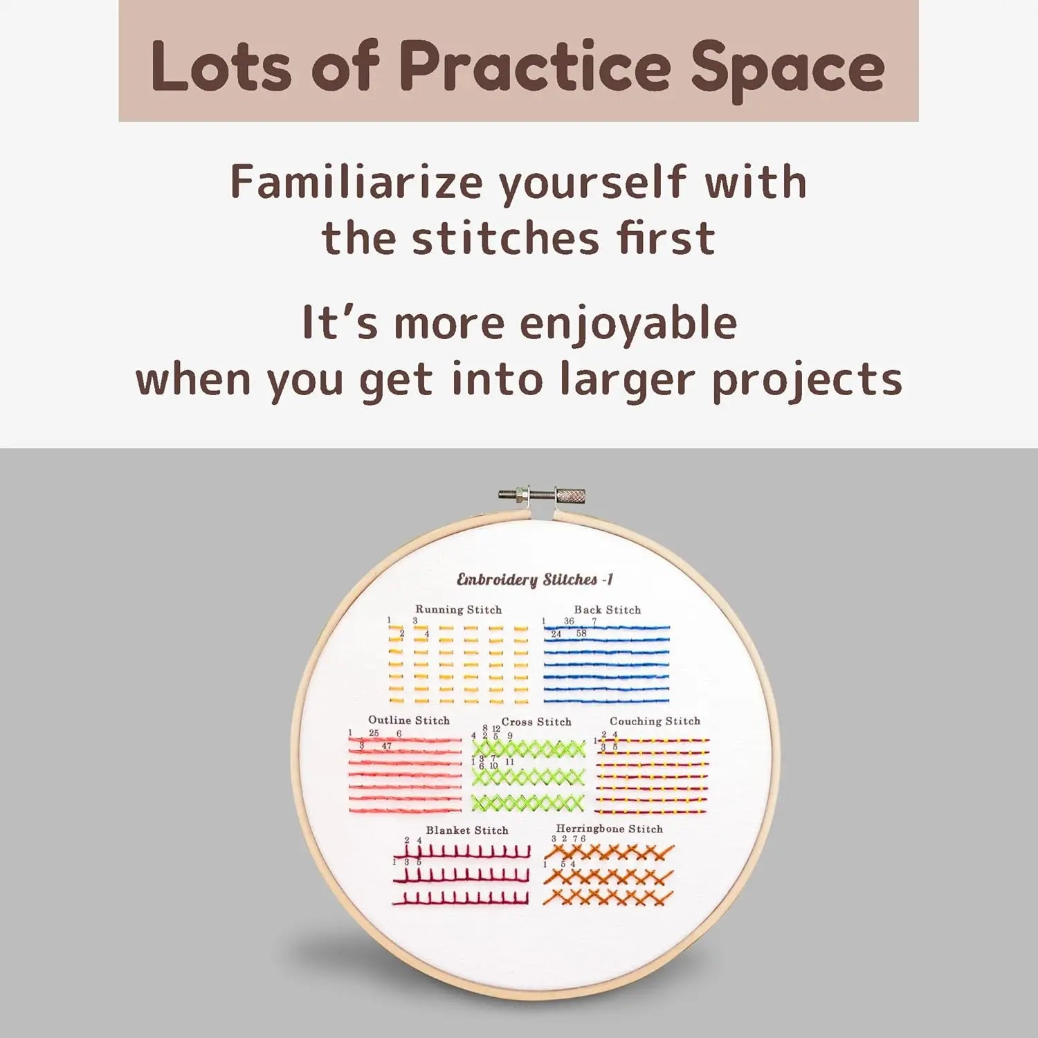 Classic Embroidery Stitches Practice Kit