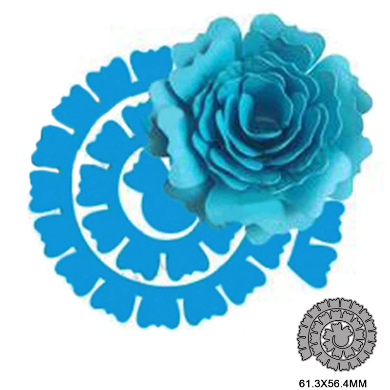 3D Spiral Flower Cutting Dies