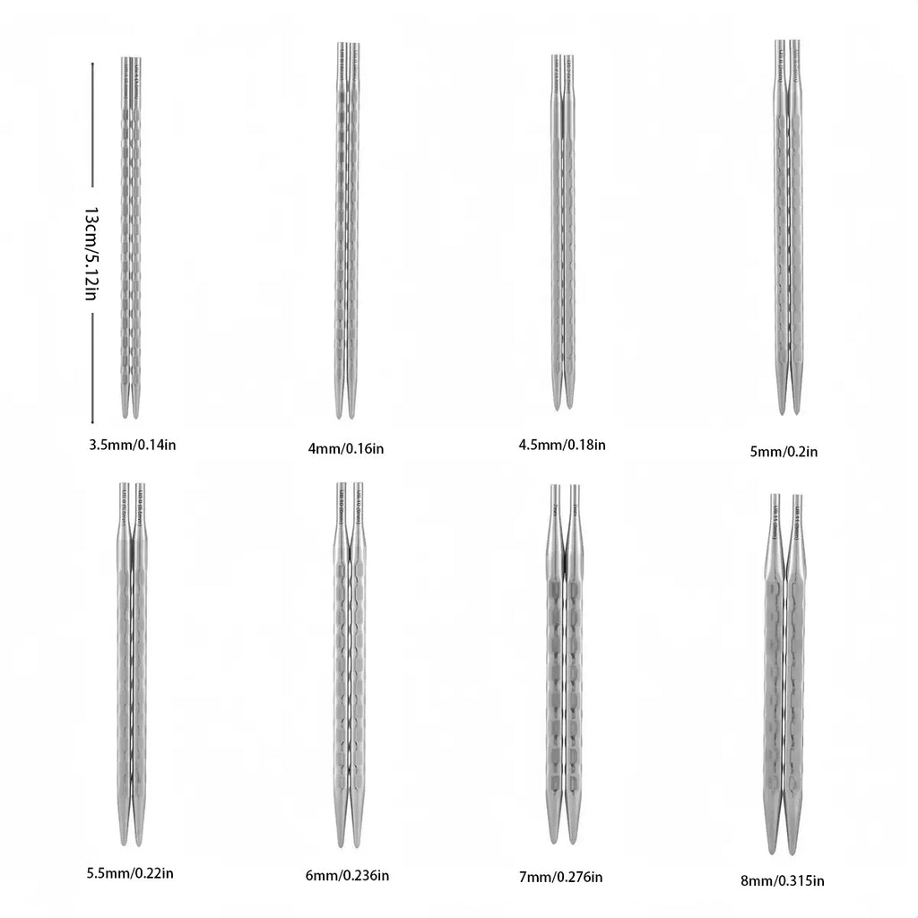 Interchangeable Knitting Needle Set With Storage Pouch