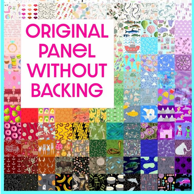 Hidden Pictures Blue Minky Quilt Panel