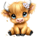 Adorable Highland Cows Fabric Panel 65