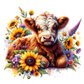 Fancy Highland Cows Fabric Panel 9