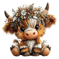 Christmas Highland Cow Fabric Panel 31