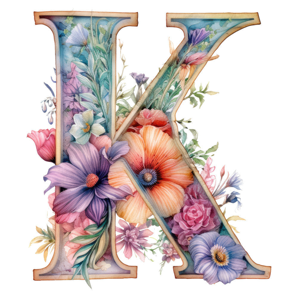 Alphabet Flowers Fabric Panel