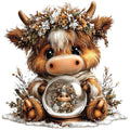 Christmas Highland Cow Fabric Panel 46