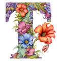 Alphabet Flowers Fabric Panel 16